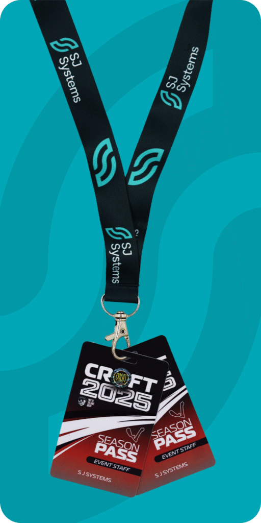 SJ Systems event staff badge for Croft Circuit